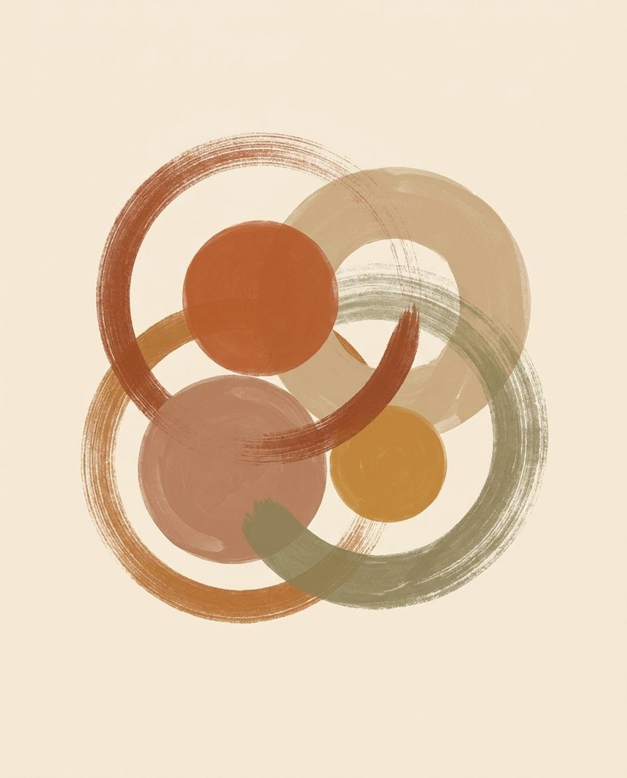 Cercles, affiche abstraite