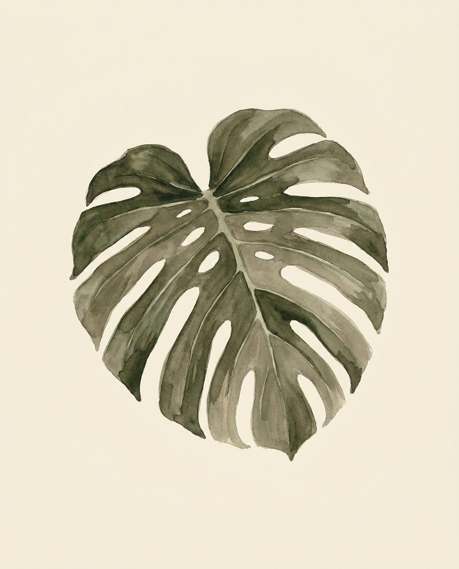 Monstera, affiche botanique