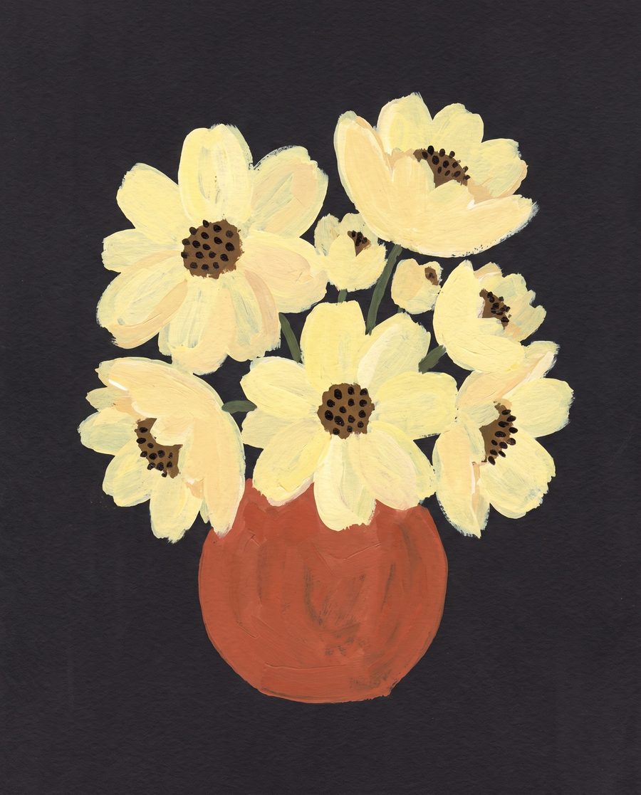 Bouquet naïf, affiche botanique