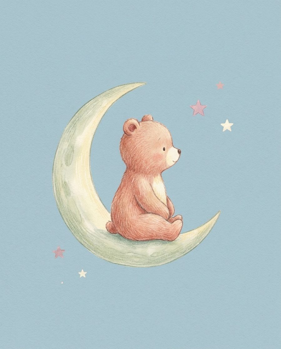 L’ourson et la lune, affiche enfance