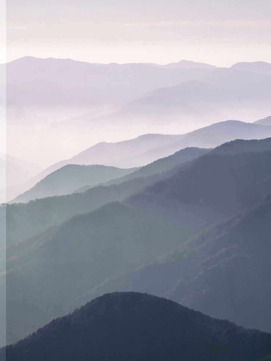 Les montagnes bleues · panneau droite, affiche paysage