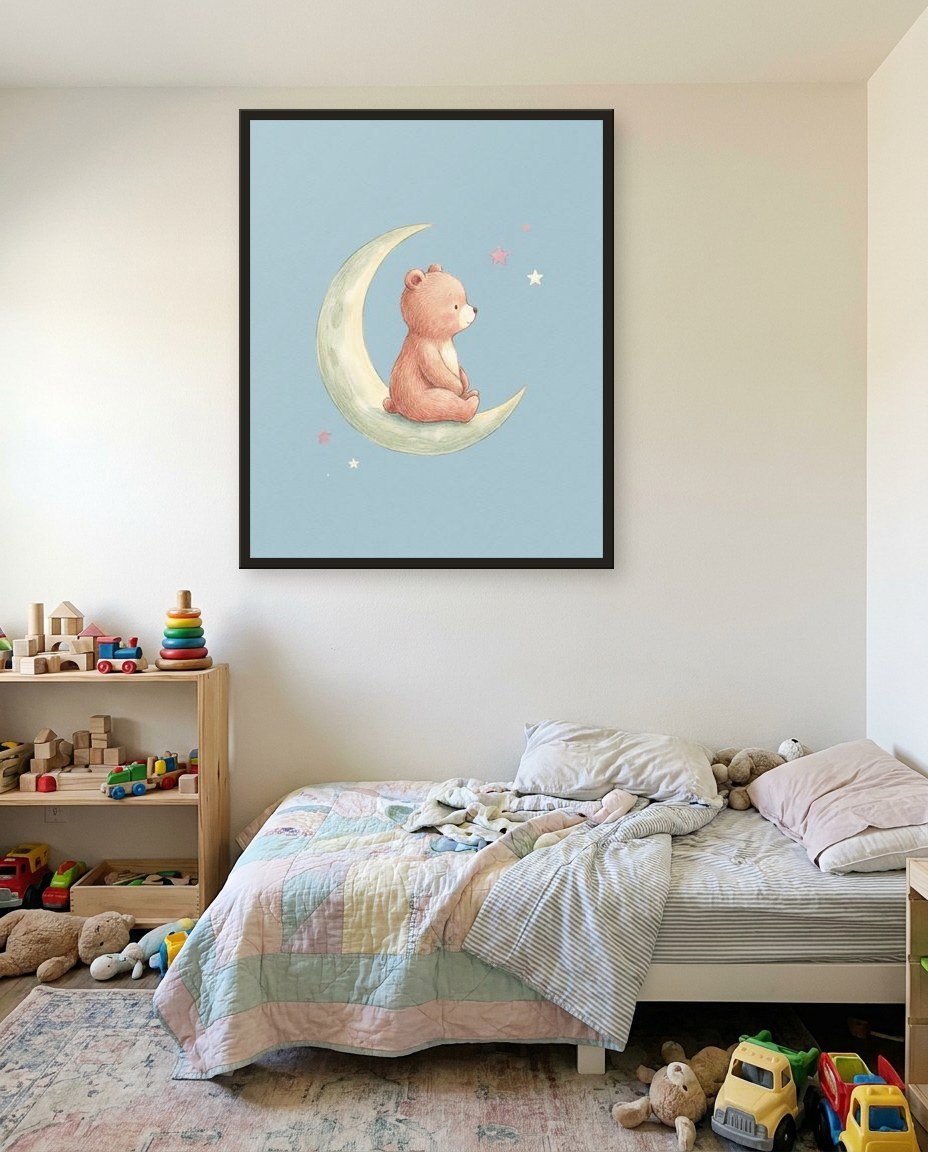 L’ourson et la lune, chambre d’enfant