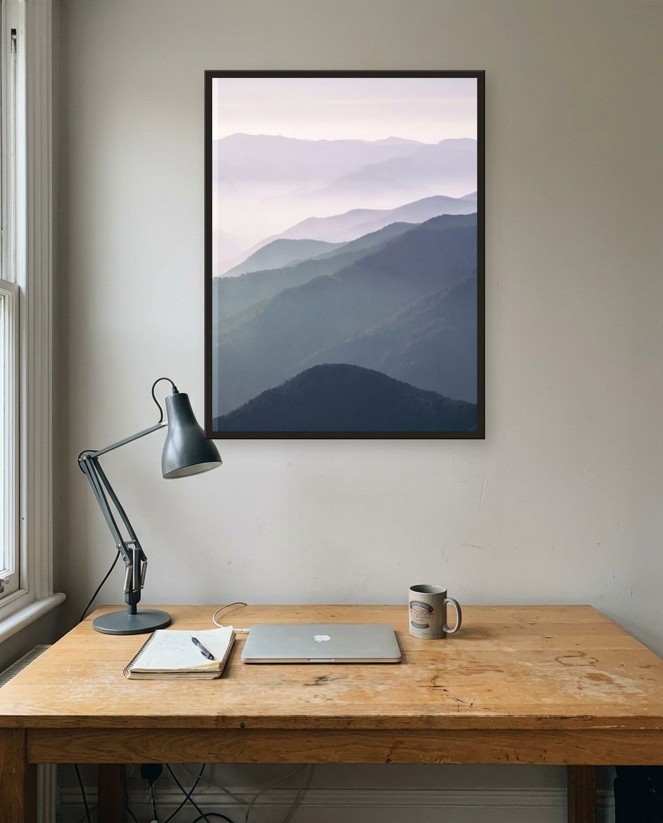 Les montagnes bleues · panneau droite, bureau