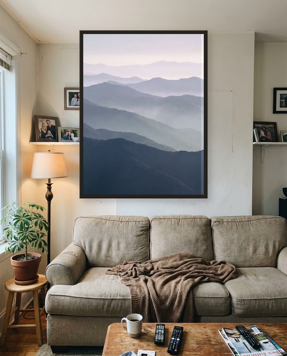 Les montagnes bleues · panneau gauche, salon