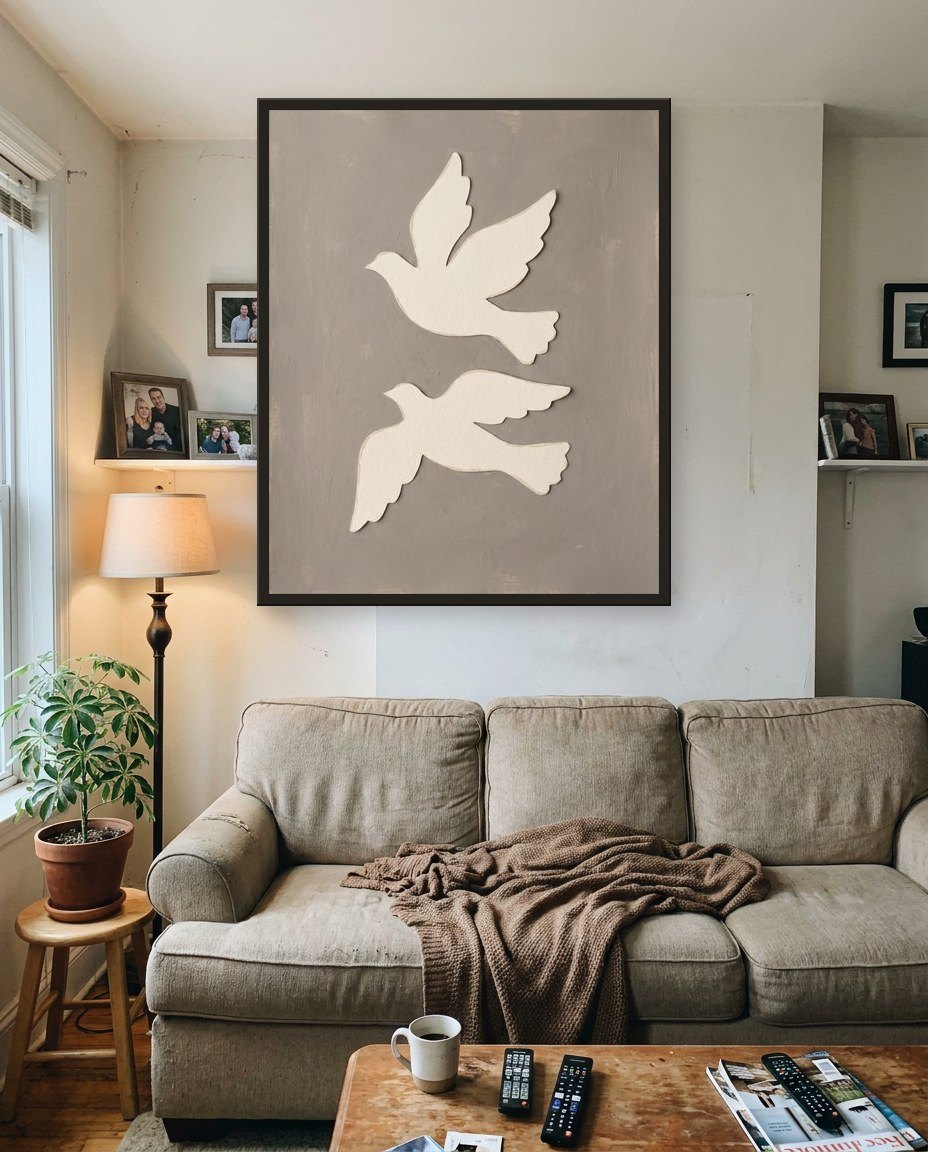 Oiseaux découpés, salon