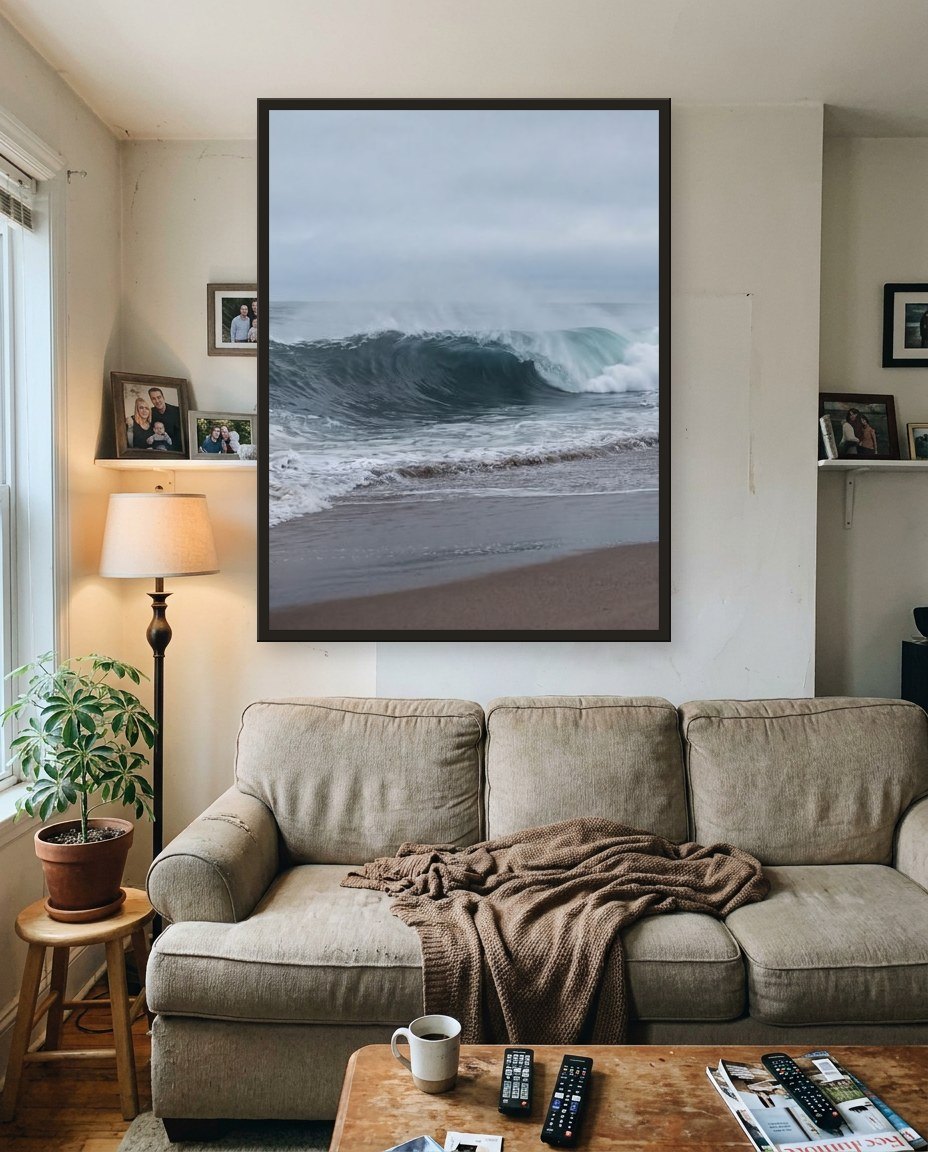 La vague · panneau centre, salon
