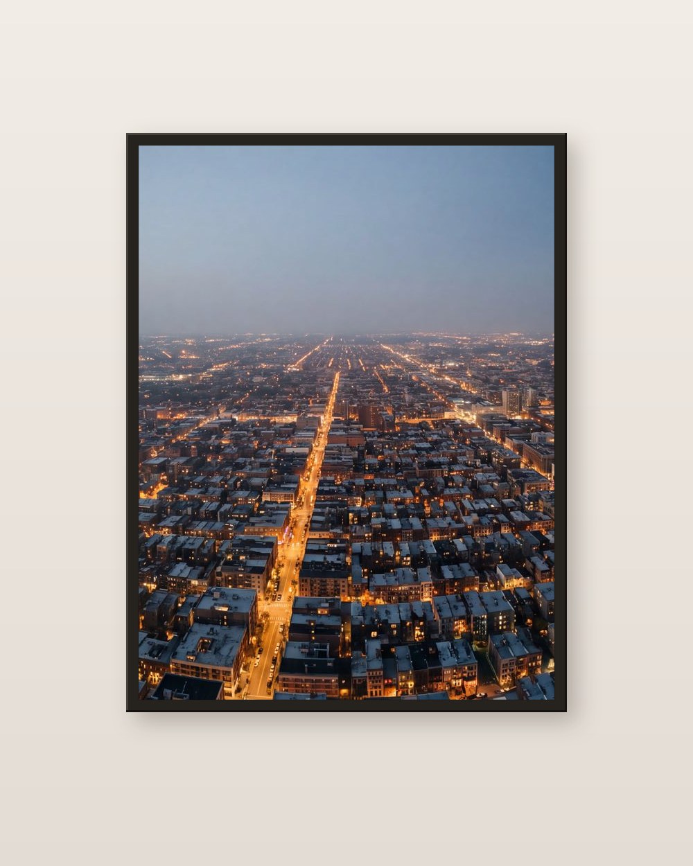 La ville vue du ciel · panneau centre