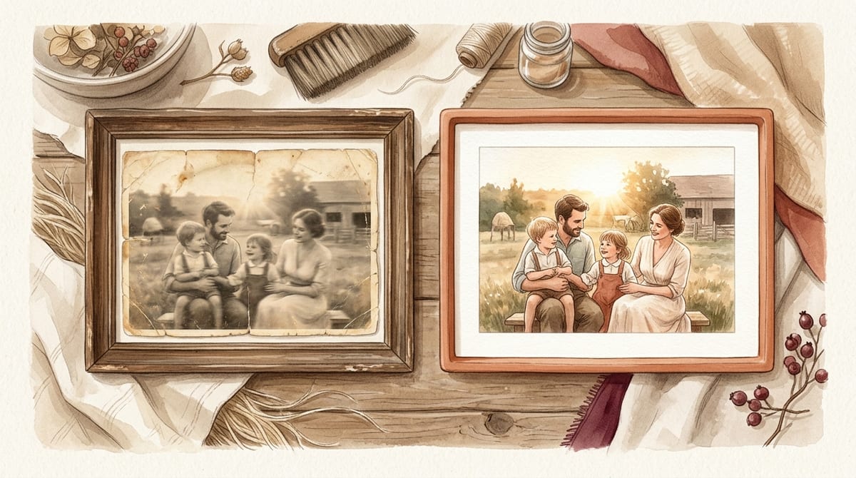 Photo ancienne numérisée et transmise