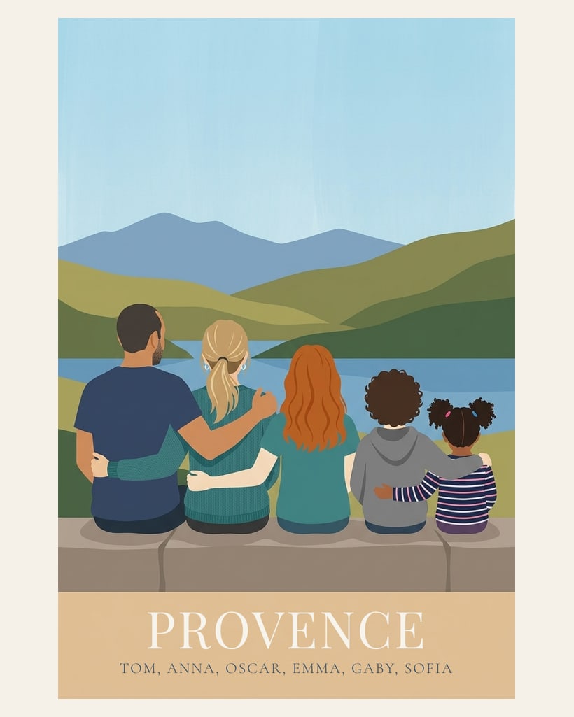 Affiche de voyage à deux