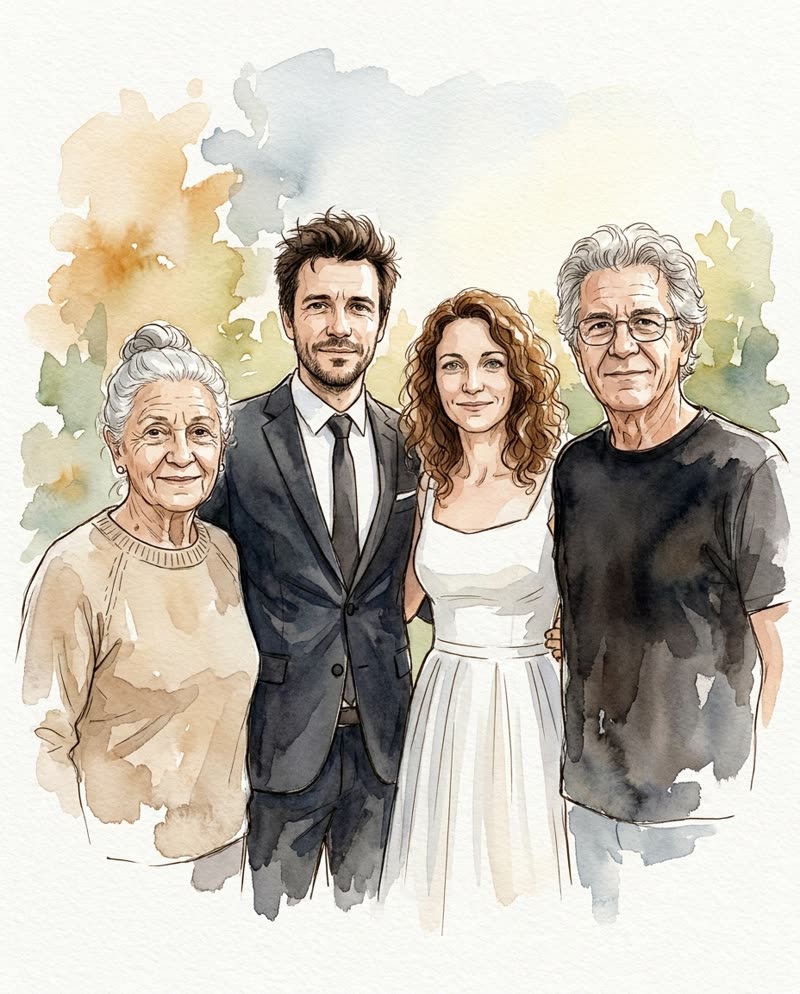 Exemple : Aquarelle & encre