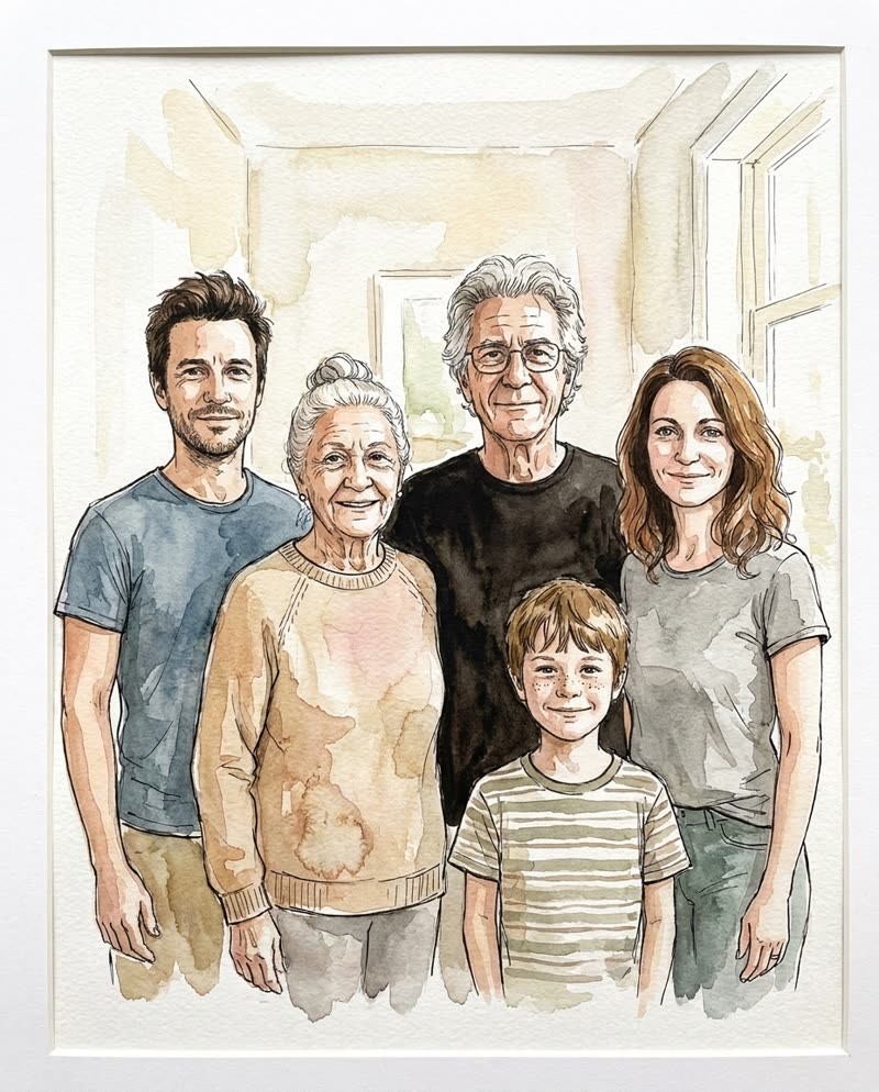 Exemple : Aquarelle & encre